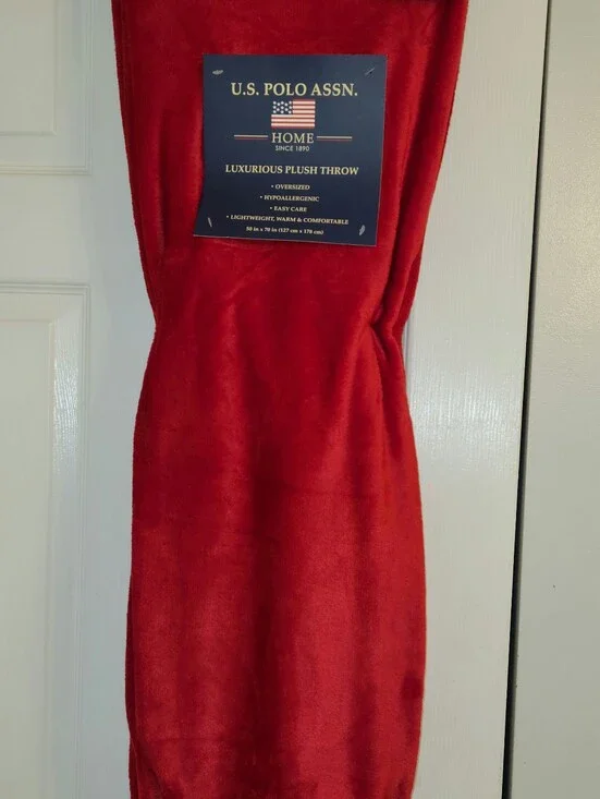 U.S. Polo Assn. Plush Red Throw