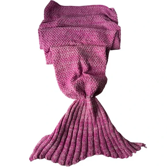 FYHAP‎ Mermaid Tail Blanket Pink Knit Cozy Soft Blanket 44
