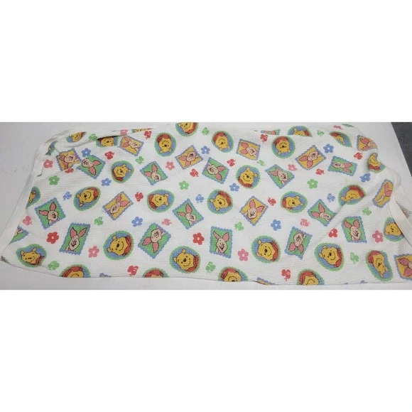 Vintage Disney Winnie the Pooh Piglet‎ Thermal Baby Blanket Cotton Waffle Knit
