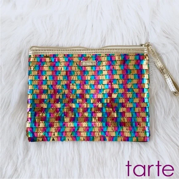 Tarte rainbow sequins cosmetic bag excellent like new