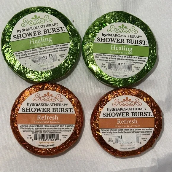 HydraAromatherapy Shower Burst 4 Pack Healing Refresh Lavender Grapefruit 2oz