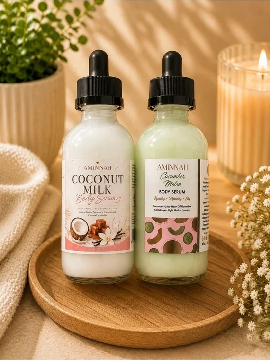 AMINNAH (NWT) Coconut Milk & Cucumber Melon Body Serums