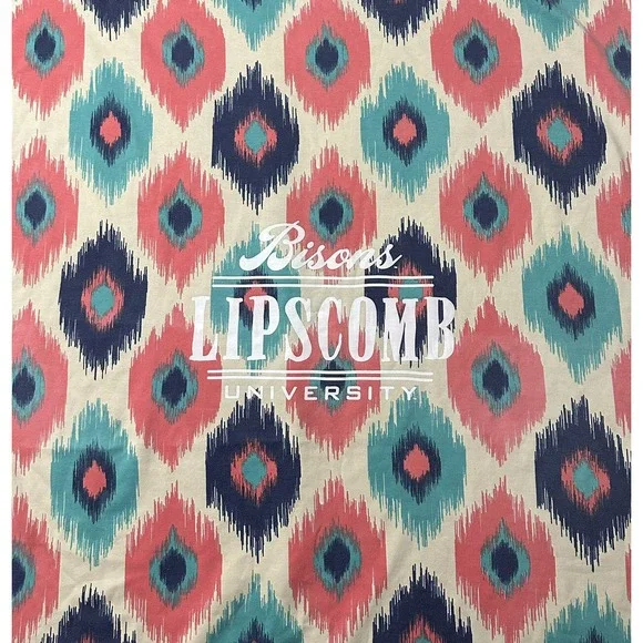 Lipscomb‎ University Blanket Throw IKat Pastel Pink Green Purple Cream 86