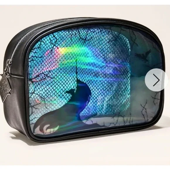 New Bath & Body Works Disney‎ Maleficent Iridescent Cosmetic Makeup Bag Dragon
