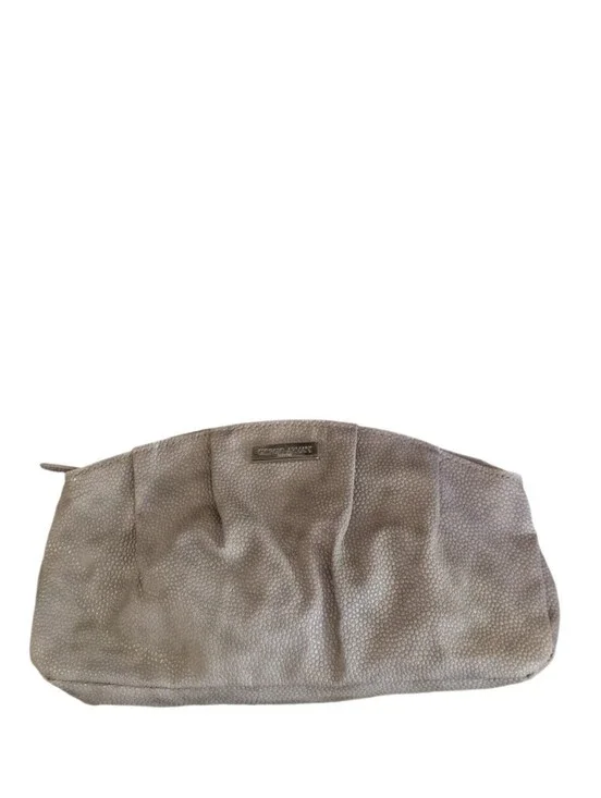 Giorgio Armani Parfums Vegan Taupe Leather Pouch Like New