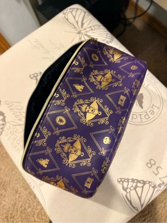 Disney Purple and Gold Cosmetic Pouch with Zip