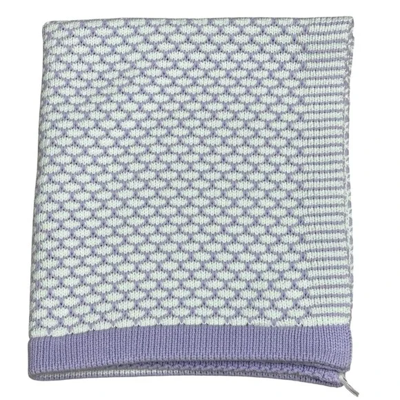 Pottery Barn Kids Lavender‎ White Baby Blanket Lap Blanket Crochet Size 29X33