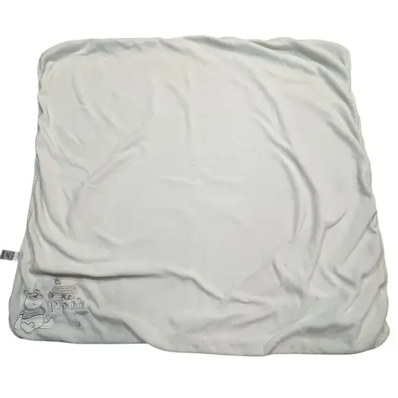 Disney Winnie The Pooh‎ Baby Yellow Blanket White Plush Security Crib 30x28