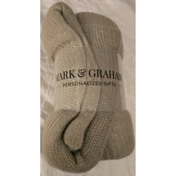 Mark & Graham Throw Knit Blanket Tan 50
