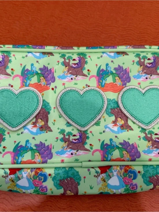 Disney Green Heart Patch Kids Accessory Pouch