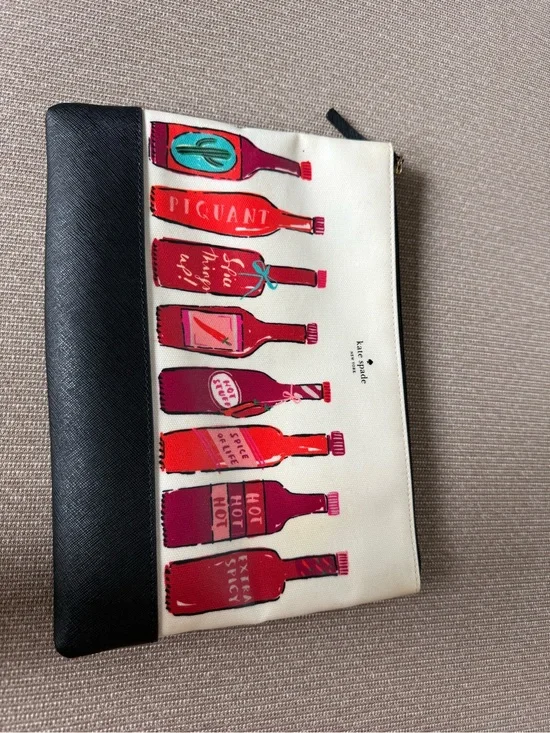 kate spade hot sauce large cosmetic pouch