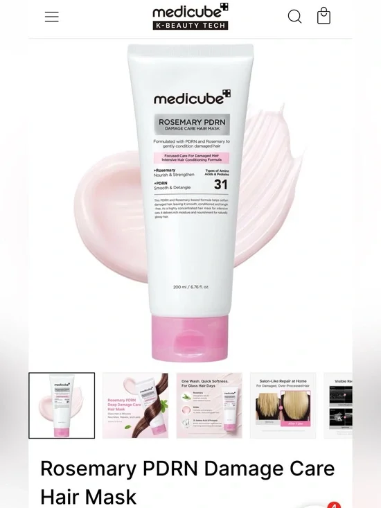 $31 MEDICUBE Rosemary PDRN Damage Care Hair Mask