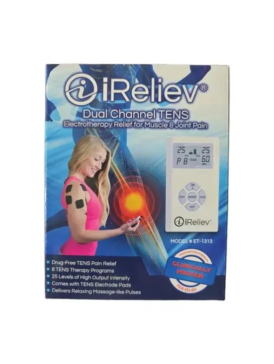 iReliev TENS Pain Relief System Wired Electrical 8 Programs Model ET-1313