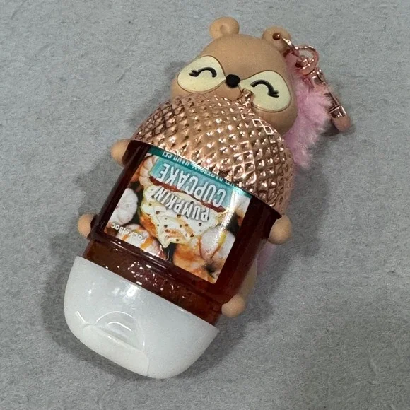 Bath & Body Works PocketBac Holder Women Tan Rose Gold Squirrel Pumpkin Cupcake