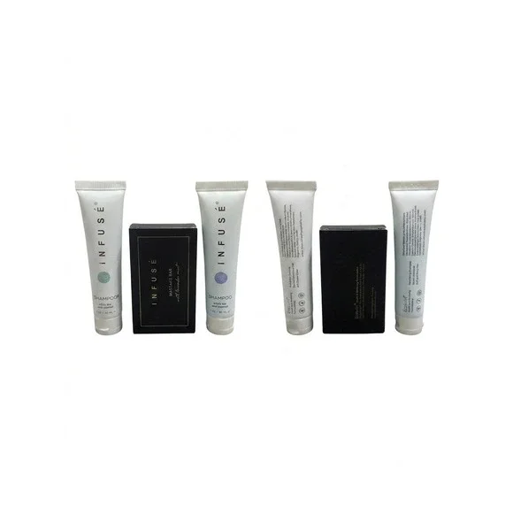 Infuse EcoWell 3pc Travel Set White Tea Coconut Shampoo Conditioner Massage Bar