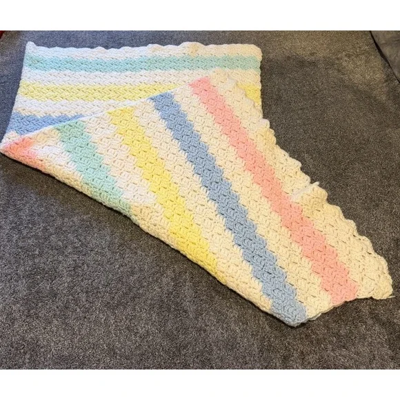 Handmade Crochet‎ Baby Afghan Blanket. 40
