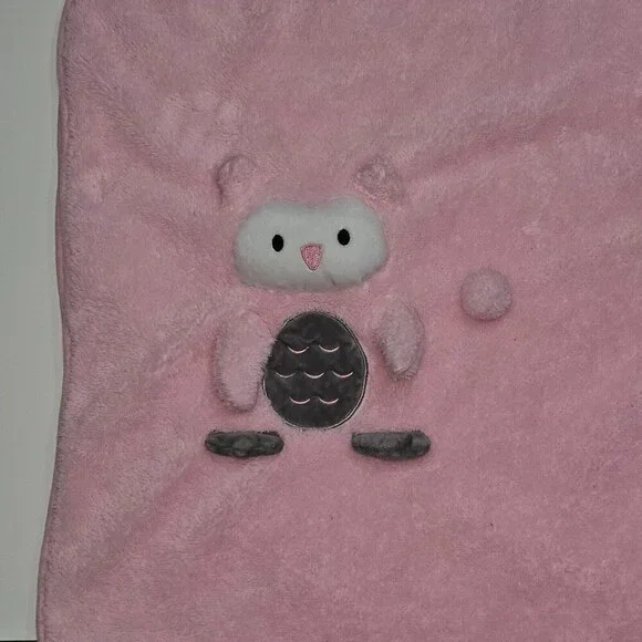 My Pet Blankie Pink Gray Owl Blanket Fleece Baby Girl Security Lovey