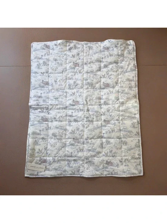 Baby Farm Animal Toile Quilted blanket