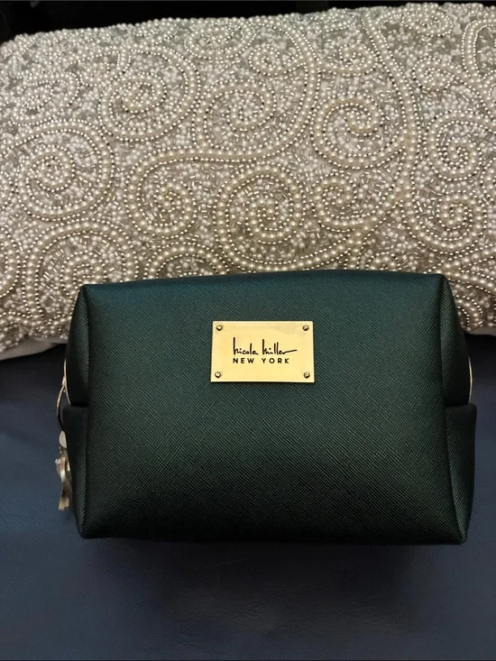 Nicole Miller New York Textured Cosmetic Case with Gold Accents