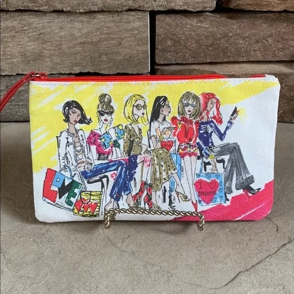 Brighton “fashionistas” canvas cosmetic pouch