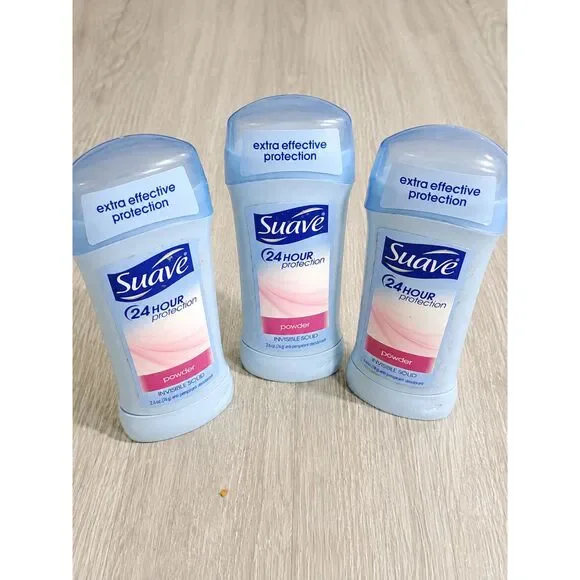 Lot of 3 Suave Powder Antiperspirant Deodorant 24H Invisible Solid 2.6 oz New