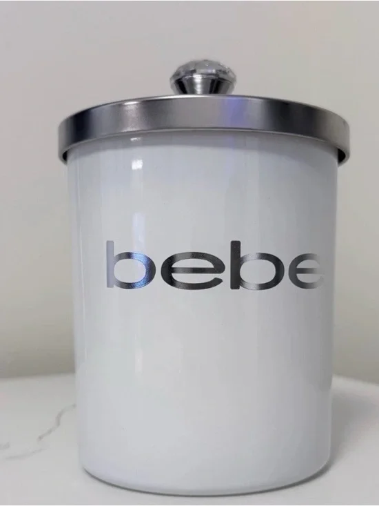 bebe White & Silver Bath Jar with Metallic Lid