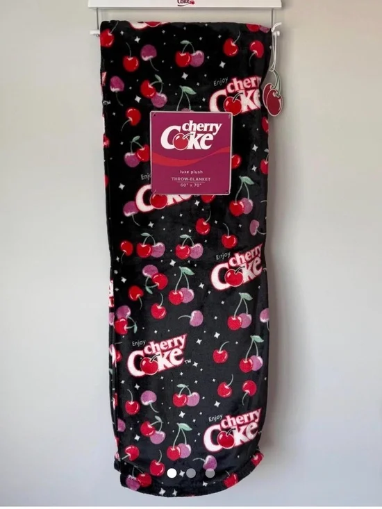 Nwt Cherry Coke Throw Blanket
