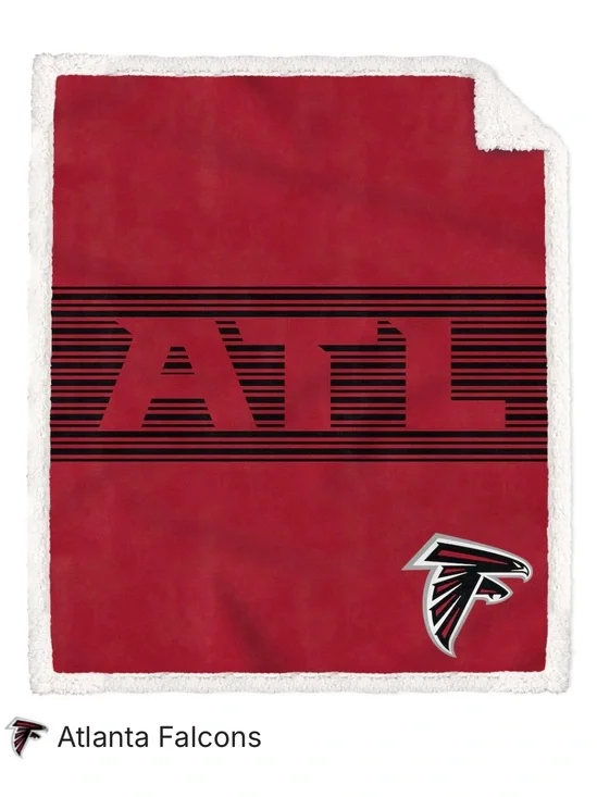 Atlanta Falcons 50 x 60 Center Stripe Sherpa Trim Blanket‎
