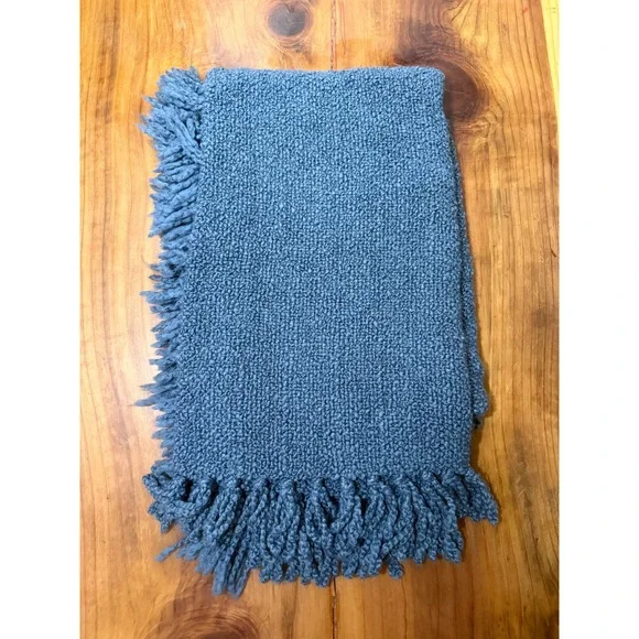 Pottery Barn  Throw Blanket Soft Comfy Fringe Dreamy Handwoven