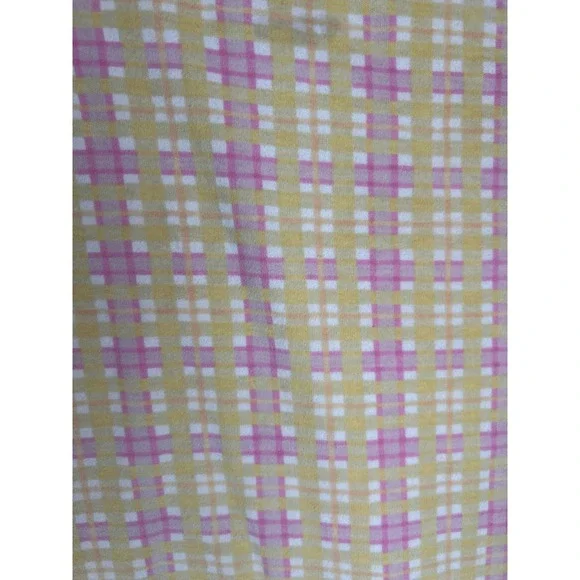 Baby Blanket‎ Pink & Yellow Plaid, Mini Floral Print Butterflies 28x32