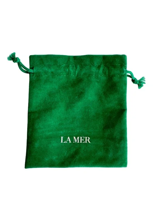 Authentic La Mer Green Drawstring Dust Bag Pouch Small Cosmetic Storage 5.5