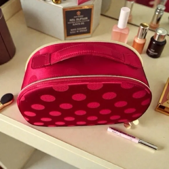 Estée Lauder 2025 Holiday Red Polka Dot Cosmetic Train‎ Case Only NEW No Tags