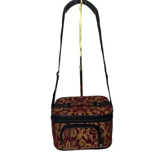 Raviani Red And Gold Tapestry‎ Cosmetic Bag