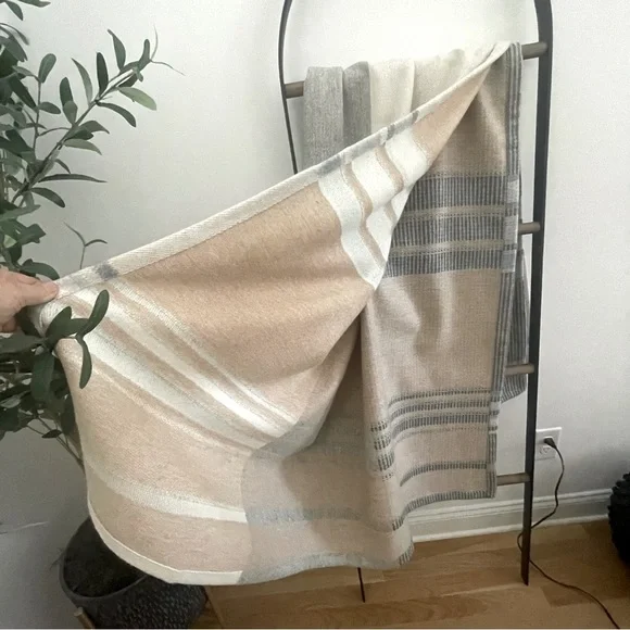 County Brook Lancashire England Handwoven Wool Throw Gray - NEW