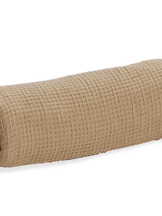 Taupe Waffle Knit Lovesac footsac blanket