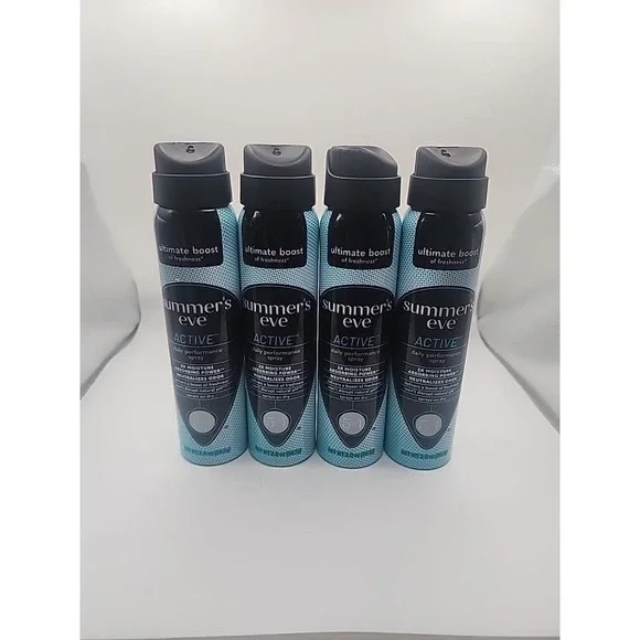 4 PACK of Summer's Eve Active Daily Performance Feminine Spray, 2 oz / 56.7g
