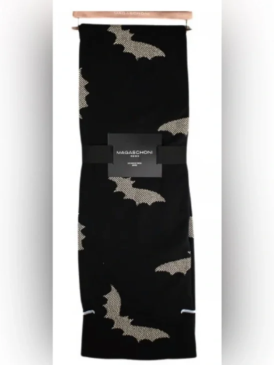 NWT Magaschoni Home Beaded Rhinestone Bat 50 x 70 Oversized Blanket Halloween