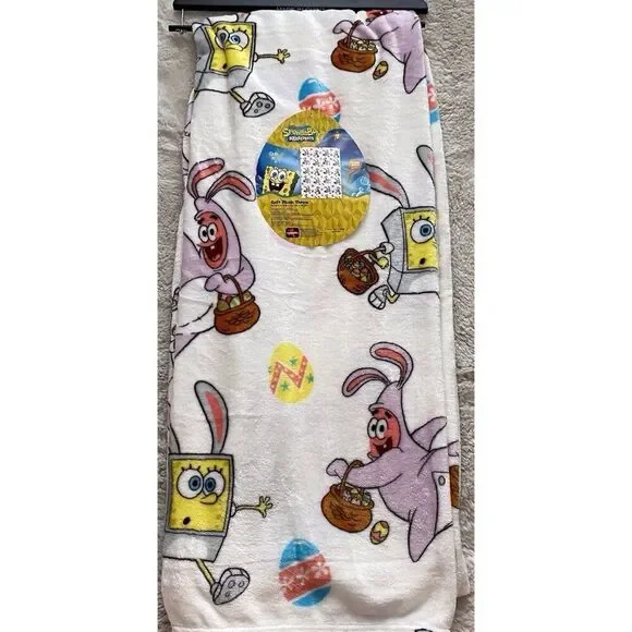 Spongebob Squarepants‎ Patrick Easter Eggs Soft Throw Blanket 50” X 70” NEW