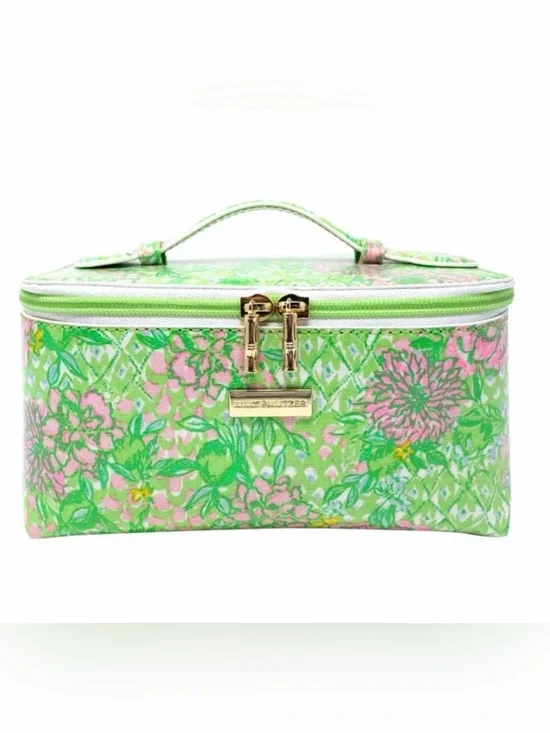 🆕 Lilly Pulitzer Floral Lime Feeling Good Green Travel Cosmetic Vanity Case - NW