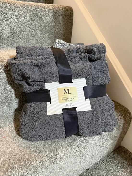 Brand new Gray Colorblock Throw