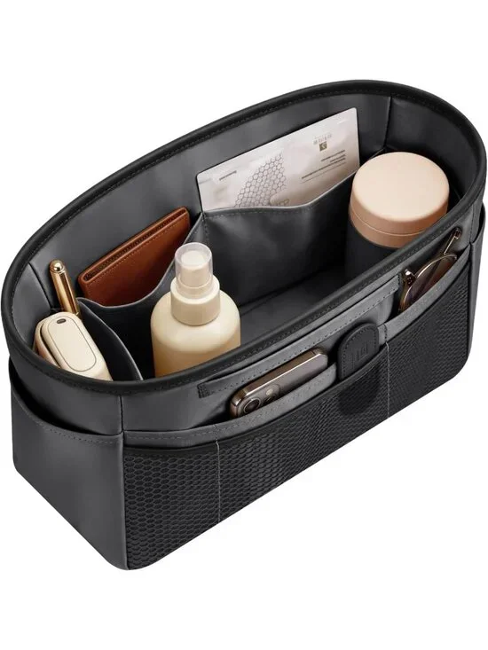 Multi-Pocket Tote Bag Organizer Insert - 11.42 Inch Satin Purse Organizer