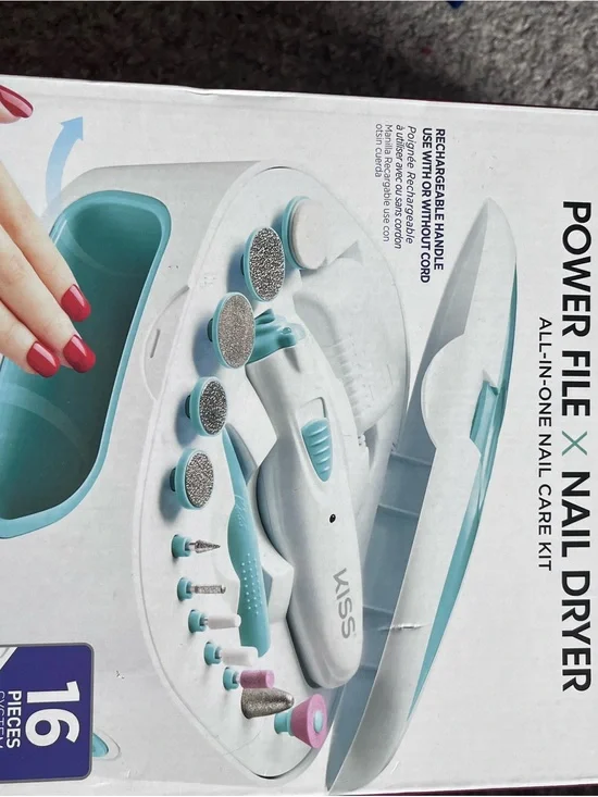 Kiss All-in-One Nail Care Kit in White and Aqua