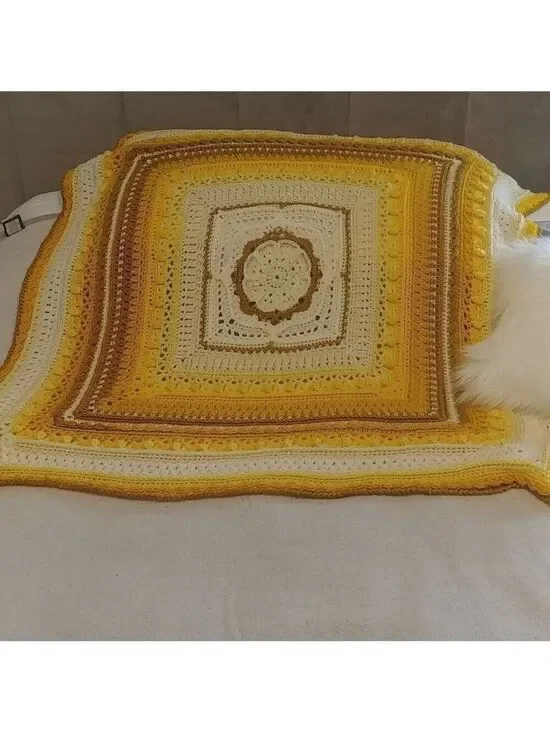 Hooked on Sunshine Pattern Mash-up Unisex Yellow Ombre Baby Afghan/Blanket