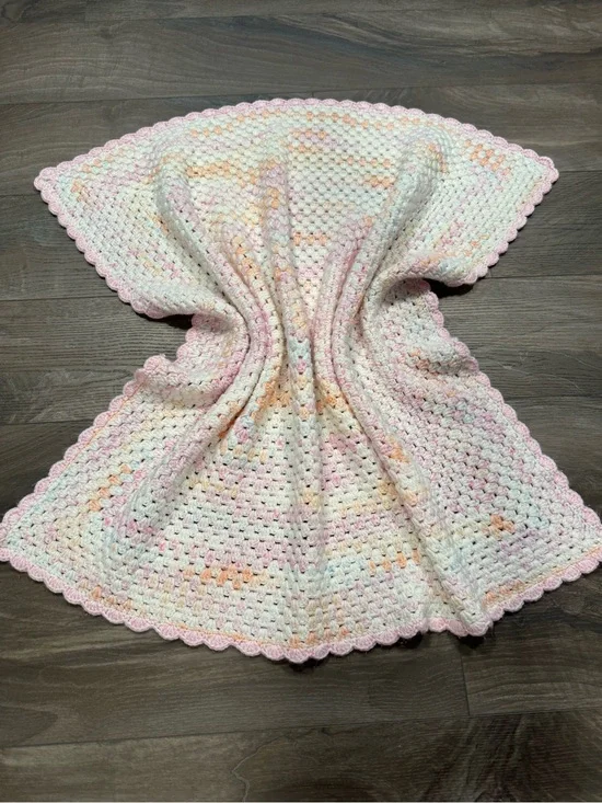 Newborn Baby Heirloom Blanket Crocheted 34x34