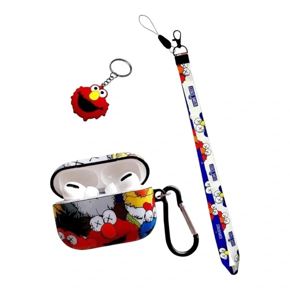 Airpod Cover Plus‎ Lanyard & Keychain Set Sesame Street Theme