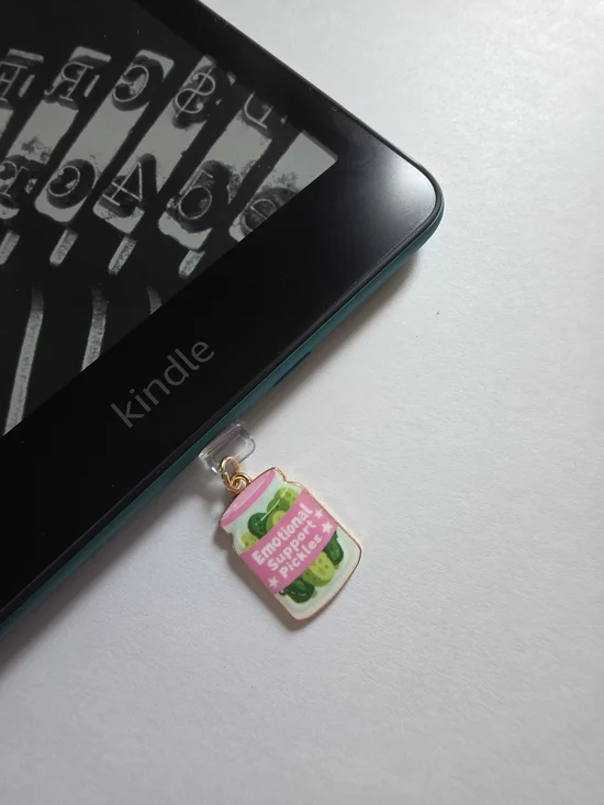 Emotional Support Pickle Dust Plug Charm For Kindle