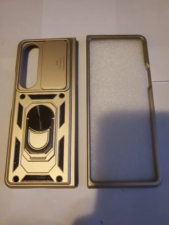 GOLD SAMSUNG GALAXY ZFLIP4  FOLD BUMPER PROTECTIVE CASE COVER