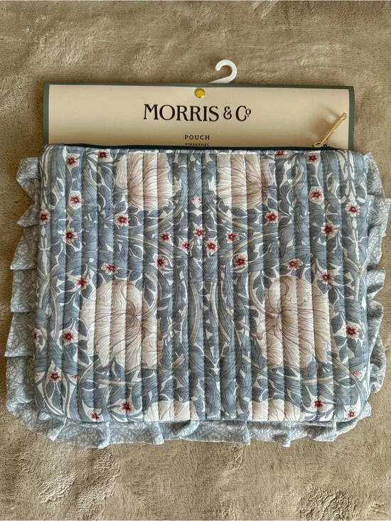 Morris & Co. William Morris Quilted Floral Pouch in Blue