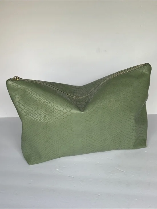 Sonia Kashuk Green animal print Zip-Top Women’s cosmetics large Pouch