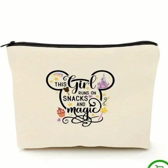 Cosmetic Bag, This Girl Runs on Snacks and Magic